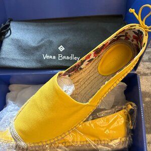 Bright Yellow (Maize) Laceback Vera Bradley Espadrilles NEW in box size 10M